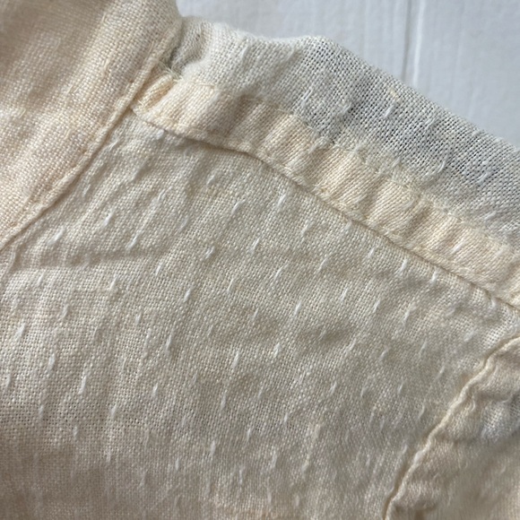 Flax Linen oversized button down tunic cream boho - Picture 4 of 9